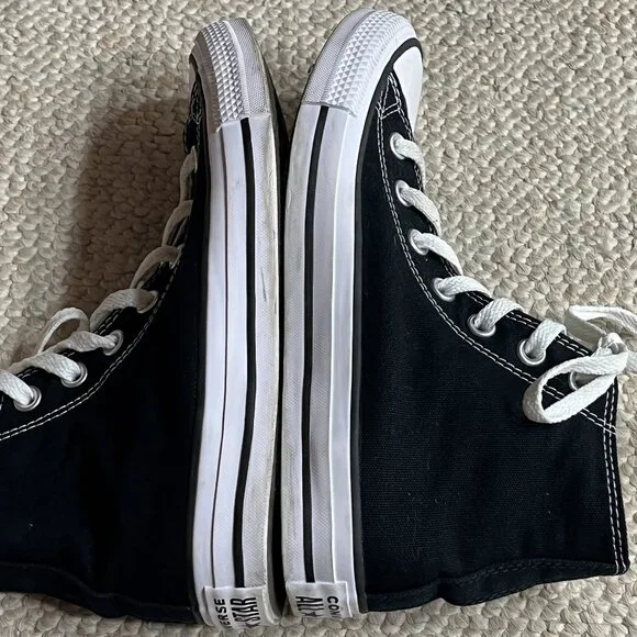 Converse All Star Chuck Taylor Women's Size 7.5 Black High Top Sneakers Shoes - Picture 8 of 10